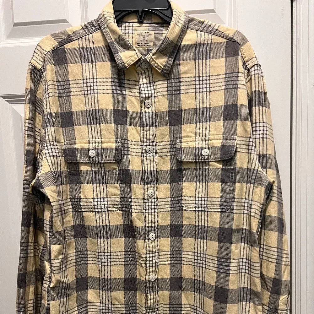J.Crew large flannel plaid long sleeve shirt